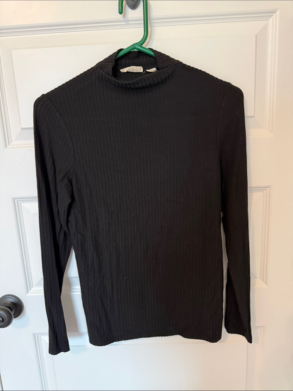 Christian Siriano Black Ribbed Turtleneck Sweater